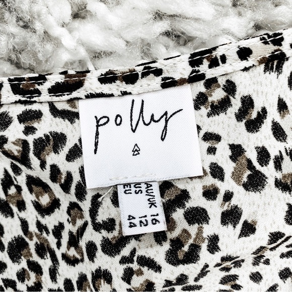 Princess Polly Leopard Print Ruffled Top/Cardigan with Front Ties Size 12 - Picture 4 of 9